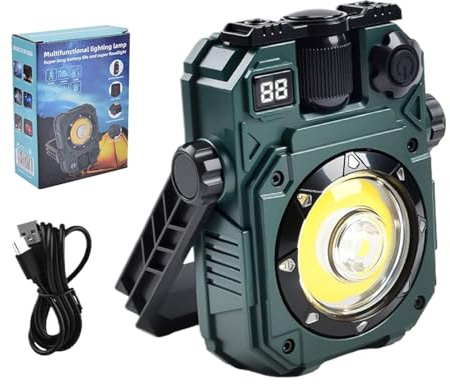 Lumière de travail LED, lampe solaire portable, lampe de poche magnétique de camping, cinq modes, charge solaire, 13,3x9,8 cm, pour la panne de courant, le chantier, la pêche, les voyages, la maison
