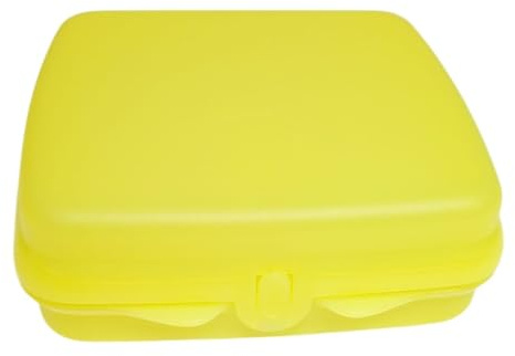 Tupperware Contenitore per panini, colore giallo, contenitore quadrato con cerniera e blocco, per panini, pranzo e snack, senza BPA