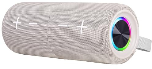 Trevi XSC 8A88 B Cassa Wireless Portatile 2x15W Stereo con Woofer Passivi, IPX5 Impermeabile, Lettore MP3 Micro SD, AUX-IN, Disco Light e Speaker Separabili, Beige