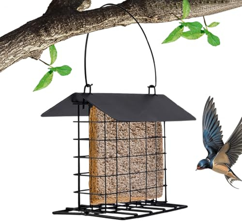 Vogelfutterspender Zum Aufhängen, Futterstation Für Wildvögel, Vogelfutterspender Metall, Vogelfutterstation Wetterfest, Anti-Überlaufschutz, Futterspender In Garten/Terrasse/Balkon