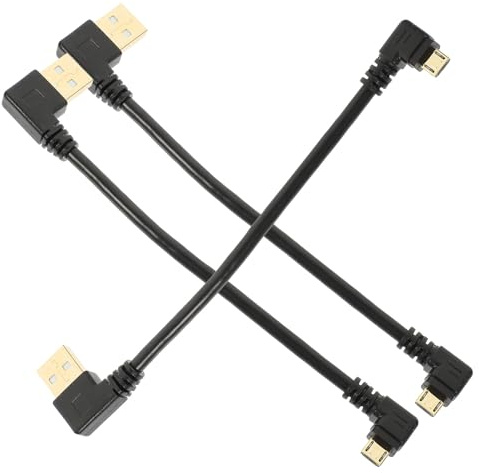 HEALEEP Cable Micro USB de Ángulo Recto 90 Grados Cable USB Macho de 15 Cm Adaptador de Carga y Transferencia de Datos para Dispositivos Móviles Paquete de 3 Piezas