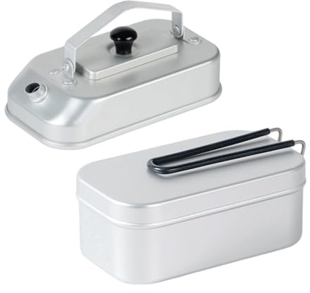 YPBEW Pentole collassabili Bollitore in Alluminio consumabile da 2 Litri con Manico Resistente Calore per Avventure nella Borraccia Flessibile in Lega Alluminio