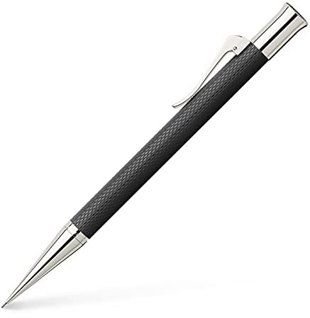 Graf von Faber-Castell 136530 Drehbleistift Guilloche, schwarz, 1 Stück (1er Pack) | Guillochierter Edelharzschaft mit rhodinierten Metallteilen und Härtegrad B