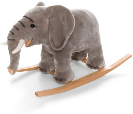 Steiff Schaukeltier Elefant Trampili, Süßes Stofftier, Jungen, Mädchen & Babys ab 0 Monaten, Plüschtier 70 cm, Hellgrau, 048944