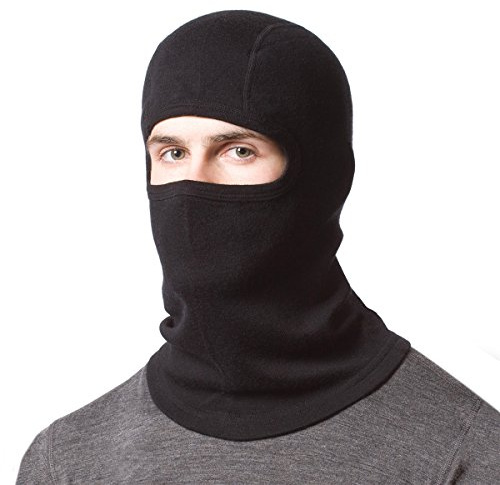 Minus33 Merino Wool - Expedition Balaclava - Cold Weather Ski Face Mask - Heavyweight - Black