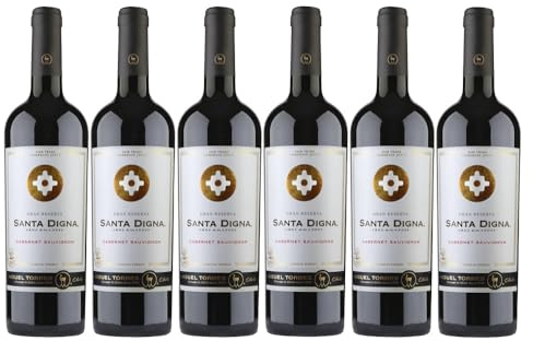 Santa Digna Cabernet Sauvignon, Vino Tinto, 6 botellas de 75 cl - Total: 450 cl
