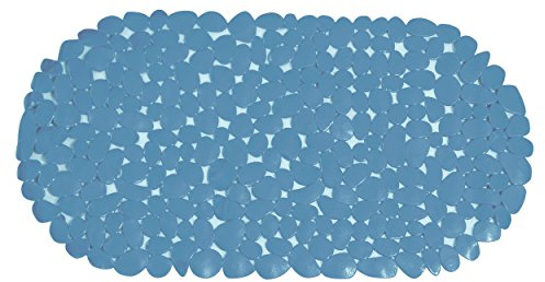 MSV - Tapis Fond de Baignoire PVC Galets - 100% PVC sans Phtalates - 68 x 35 cm - Gris Clair - Surface Antidérapante pour Sécurité et Confort - Facile d'entretien