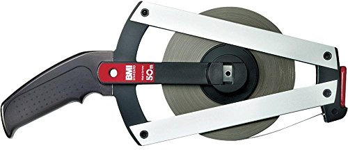 BMI 505041050AF Mètre ruban à cadre en Acier/Aluminium/Plastique, Noir/argent, 50 m x 13 mm