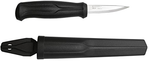 Morakniv Wood Carving Basic, Holz- und Kerbschnitzmesser aus Edelstahl, M-12658, Schwarz