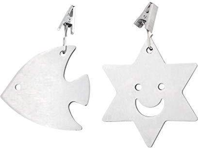 Metaltex 254511 - Juego de 4 sujetamanteles, diseño Estrella-pez