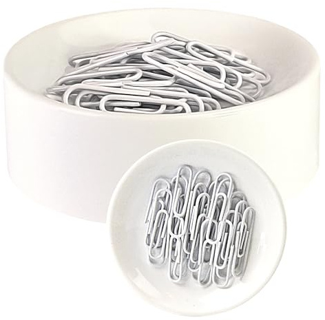 Blue Feather Products, Inc. Clipwell Magnetic Paper Clip Holder - Easy Toss & Pick-Up - Holds Various Metal Parts - Powerful Sweep-Up Magnet - Ideal Locker Accessory & Home & Office Organizer - White