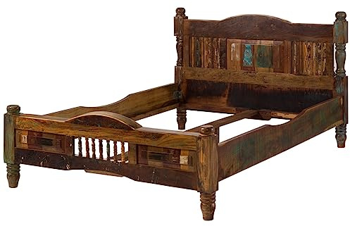 MASSIVMOEBEL24.DE Altholz lackiert Mehrfarbig Massivholz Bett 140x200 Massivmöbel Vintage massiv Holz Möbel Fable #21