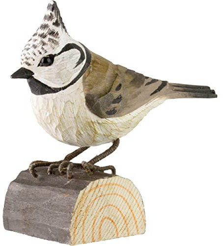 Deco Bird in legno Cincia dal ciuffo Wildlife Garden