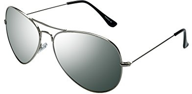 ALPLAND Sonnenbrille Pilotenbrille Silber VERSPIEGELT inkl. Softbag