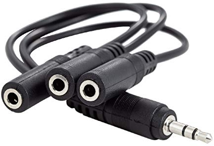 Ancable 3.5mm (1/8) TRS 1 Male To 3 Female 3-Way Stereo Splitter Audio Cable