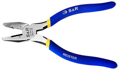 S&R Pince universelle 180 x 31 mm, acier CR-V, poignée bi-composants caoutchoutée (180 mm x 31 mm)