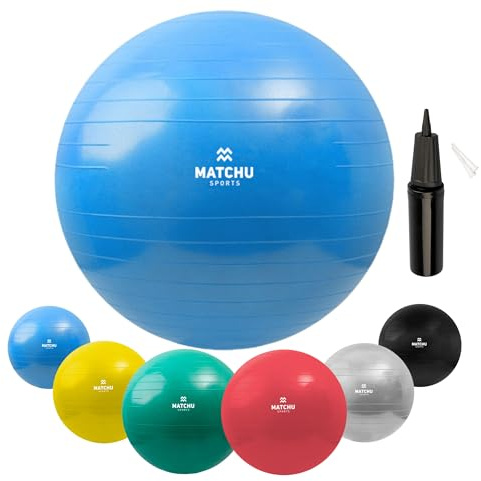 Matchu Sports | Fitnessball | Gymnastikball | Fitness Ball | Sitzball | Schwangerschaftsball | Inklusive Pumpe | 45-85 cm