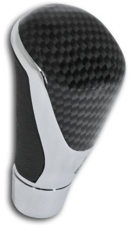 Schaltknauf lang, Aluminium mit Carbon und Leder, CAL-Shifter