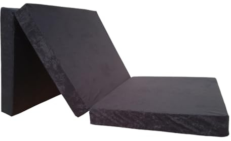 Natalia Spzoo - Faltmatratze 198 x 80 x 10 cm – Klappmatratze mit abnehmbarem Bezug – 3-teilige klappbare Schlafmatte (0001-100% Poliester)