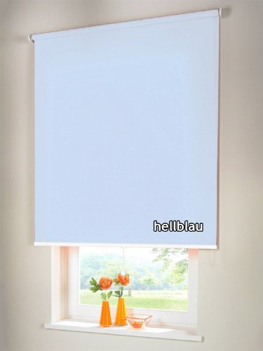 Sichtschutzrollo Mittelzugrollo Springrollo Rollo Verdunkelung 72 x 150 cm / 72x150 cm hellblau