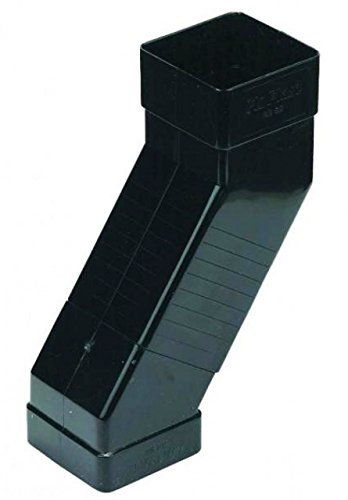 FLOPLAST 65mm Square Downpipe Adjustable Offset Bend - Black