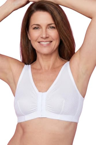 Eden House Ladies Front Fastening Classic Cotton Magic Bra White