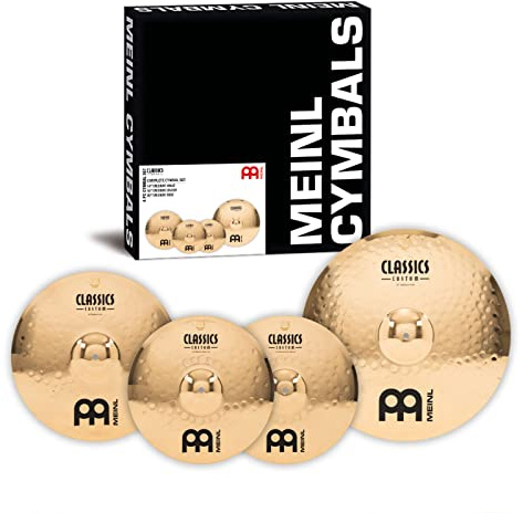 Meinl Cymbals Classics Custom Brilliant Cymbal Set Box Pack - Juego de Platillos de Batería con Plato 14 pulgadas Hihat, 16 Crash y 20 Ride - Bronce B12, Acabado Brillante (CC141620)