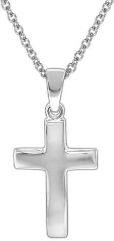 trendor Kinder Halskette mit Kreuz 925 Silber 35868 | Kinder Halskette Silber, Halskette für Mädchen und Jungen, Silberkette mit Kreuz, Kreuzkette Silber