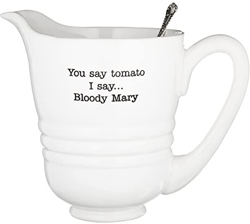 Mud Pie 4551021 Bloody Mary Pichet en céramique Blanc 280 ml
