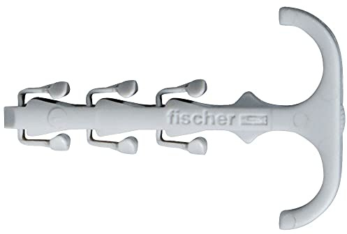 fischer Steckfix SF plus ZS 10, Dübel, Schlaufe und Schraube in einem, Einhandmontage, Hohe Haltekräfte durch Sperrriegel, 100 Stück