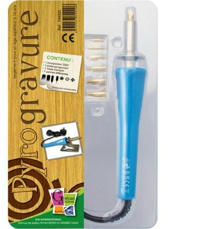 PW International - Loisirs créatifs - Kit Pyrogravure - Pyrograveur 230 v - 14 ans +