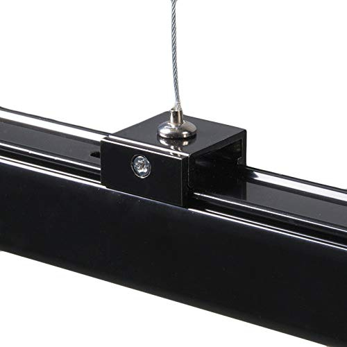 QAZQA - Modern Aufhängeset für 3-Phasen Schiene schwarz - 3-phasig - Stahl Länglich - LED geeignet