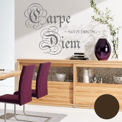 A275 - Adhesivo de pared Carpe Diem (disponible en 40 colores y 3 tamaños), vinilo, marrón, 60cm x 41cm