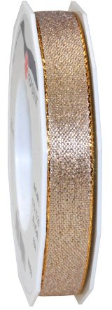 PRÄSENT C.E. Pattberg Wien Geschenkband Gold, 20 m Geschenkband zum Einpacken, 15 mm Breite, Zubehör zum Dekorieren & Basteln, Dekoband für Geschenke