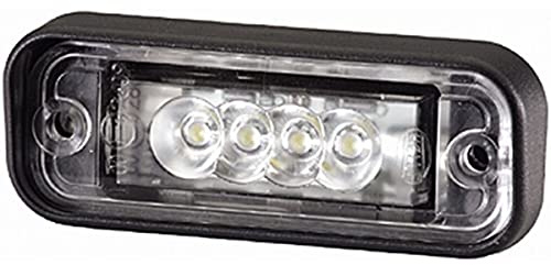 HELLA 2KA 010 278-017 Kennzeichenleuchte - LED - 24V - Einbau - LED-Lichtfarbe: weiß - Stecker: Flachstecker - oben - Menge: 196