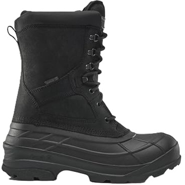 Kamik Nation Plus Snow Boot - Waterproof Boots for Men - 8mm Liner - Traction Outsole & Winter Shoes - Insulated Work Boots for Men - 40°F Cold Weather Protection, Black - 9