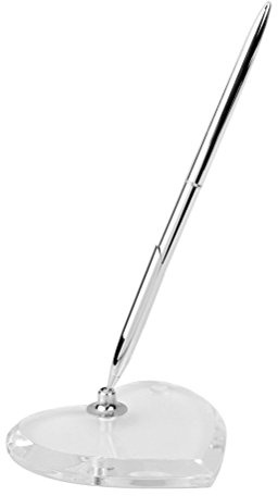 leorx TRTAZ11A Wedding Pen Set Wedding Reception Guest Pen with Heart Shape Acrylic Base Stand