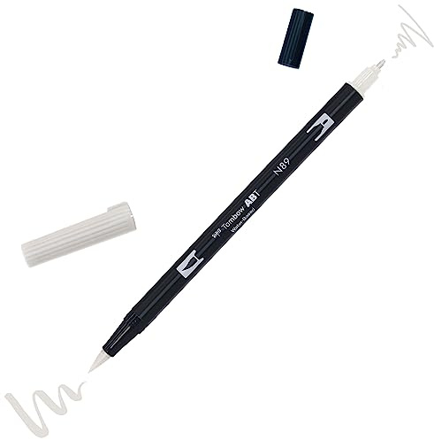 Tombow ABT-N89 fiberpenna dubbel pensel penna med två spetsar, warm grey 1