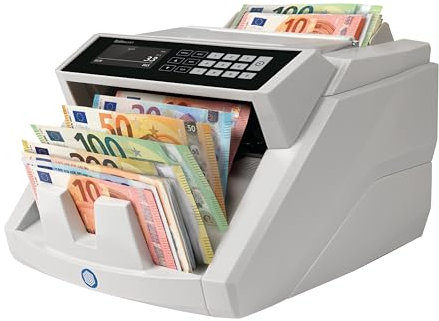 Safescan 2465-S Geldzählmaschine, Wertzählung für gemischte EUR-Banknoten - Banknotenzähler mit 7-facher Echtheitsprüfung - zählt sortierte Banknoten aller Währungen
