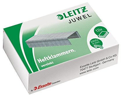 5 Pack Heftklammern á 200 Stück (5x2000Klammern), Sorte Juwel 4mm, für Juwel, Juwel 2000, verzinkt …