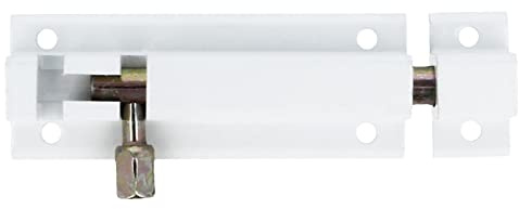Amig - Aluminium Türriegel | Bolzenriegel Mod. 500 | Türschloss für Türen & Fenster | Torschlossriegel für Durchgangstüren | Schlüsselkasten mit Zahlenschloss, Weiß, 1 Stück, Aluminium