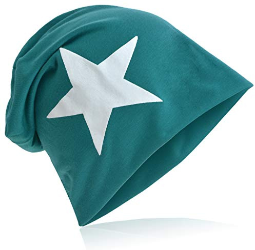 Jersey Slouch beanie, lång mössa med stjärna, unisex och enfärgad för män och kvinnor, trendig, En Storlek