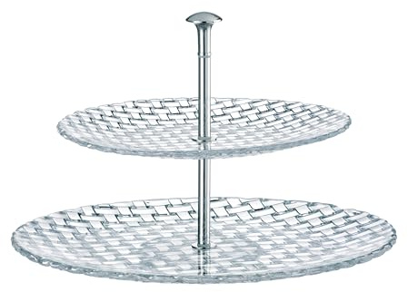 Nachtmann Etagere 2-stöckig 23 cm und 32 cm, Bossa Nova, 78538, Obstetagere aus Kristallglas, Cupcake Ständer spülmaschinenfest, Servierständer für Dessert und Obst | Kristallglas