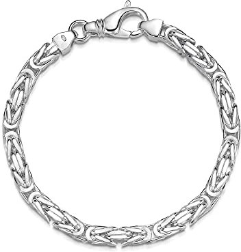 SILBERKETTEN STORE DEIN SCHMUCK ONLINE SHOP Massives Königskette Armband - 6mm breit| echt 925 Silber | hochglanzpoliert