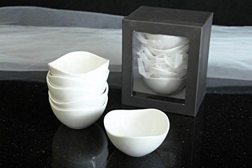 6 Stück Gebäckschalen Porzellen weiss Schälchen Dessert Schalen rund Ø12 cm