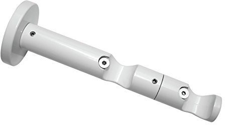 Gardinia Doppel-Kombiträger mit Metallmontageplatte für Gardinenstangen, 2-läufig, Offen, Alle Montage-Teile inklusive, Serie Chicago, Durchmesser 20 mm, Weiß, 11271