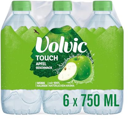 Volvic Touch Apfelgeschmack – Erfrischungsgetränk aus natürlichem Mineralwasser Volvic und Apfelgeschmack – 6 x 0,75 l