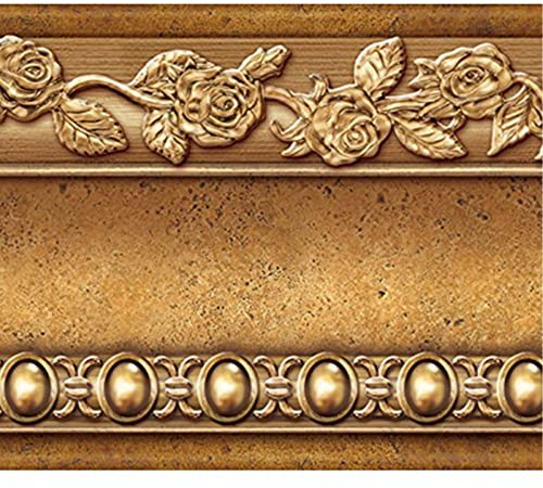 FIXPIX Blumen gießen schälen und Stick Wand Grenze einfach anzuwenden (Gold-Braun)