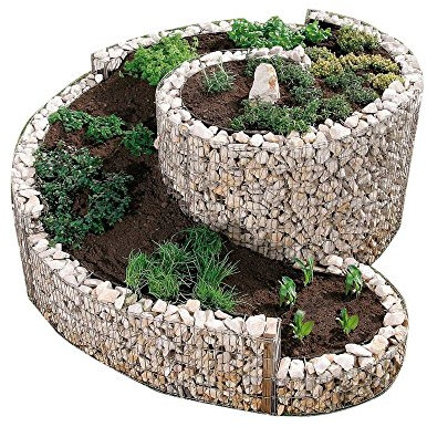 Gartenwelt Riegelsberger Große Kräuterspirale Gabione Gabionen Gartendekoration Kräuterschnecke 200 x 150 cm