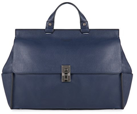 Piquadro CA3806W72/BLU Cartella Collezione Sirio, Pelle, Blu, 40 cm